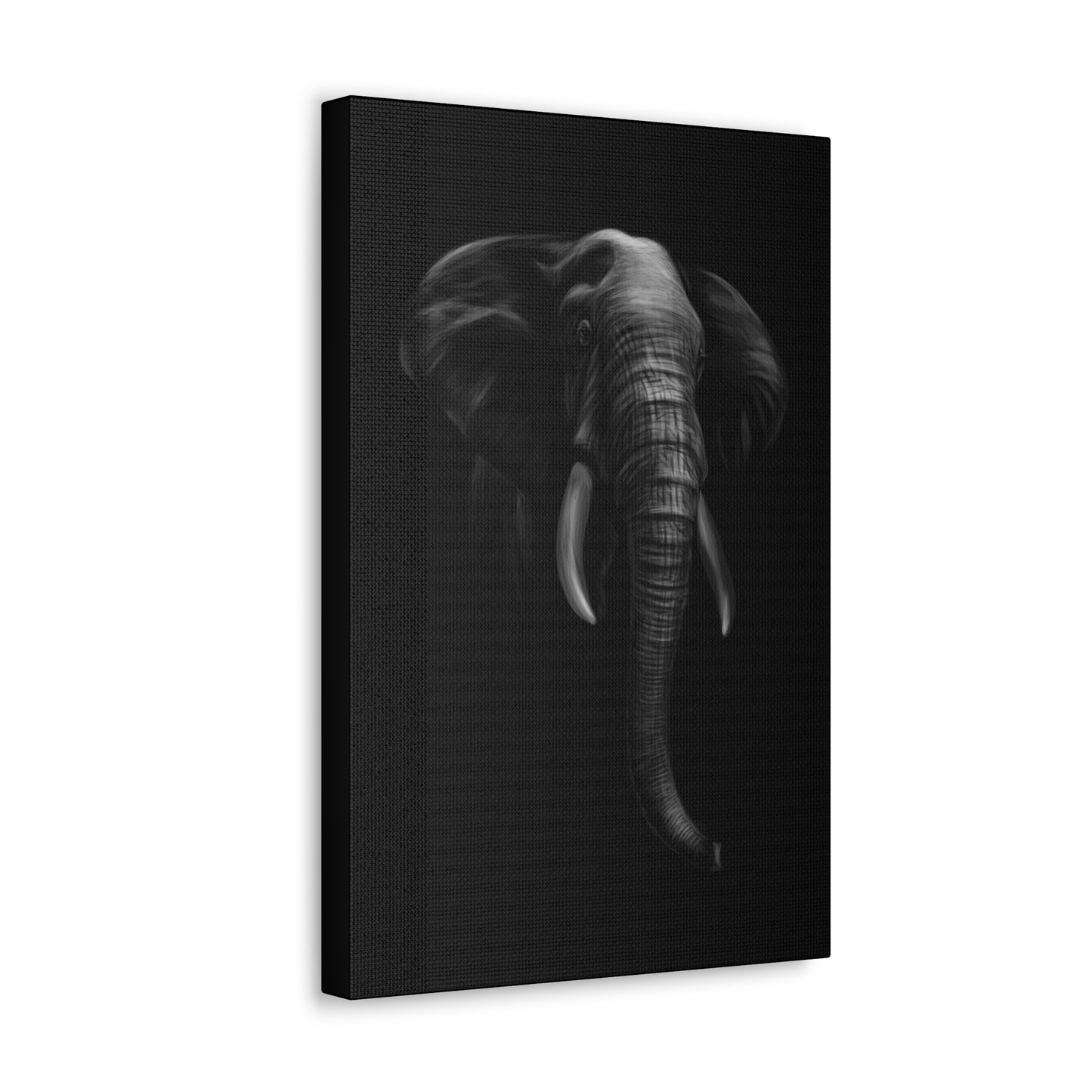 Elephant in Black - Canvas Gallery Wraps