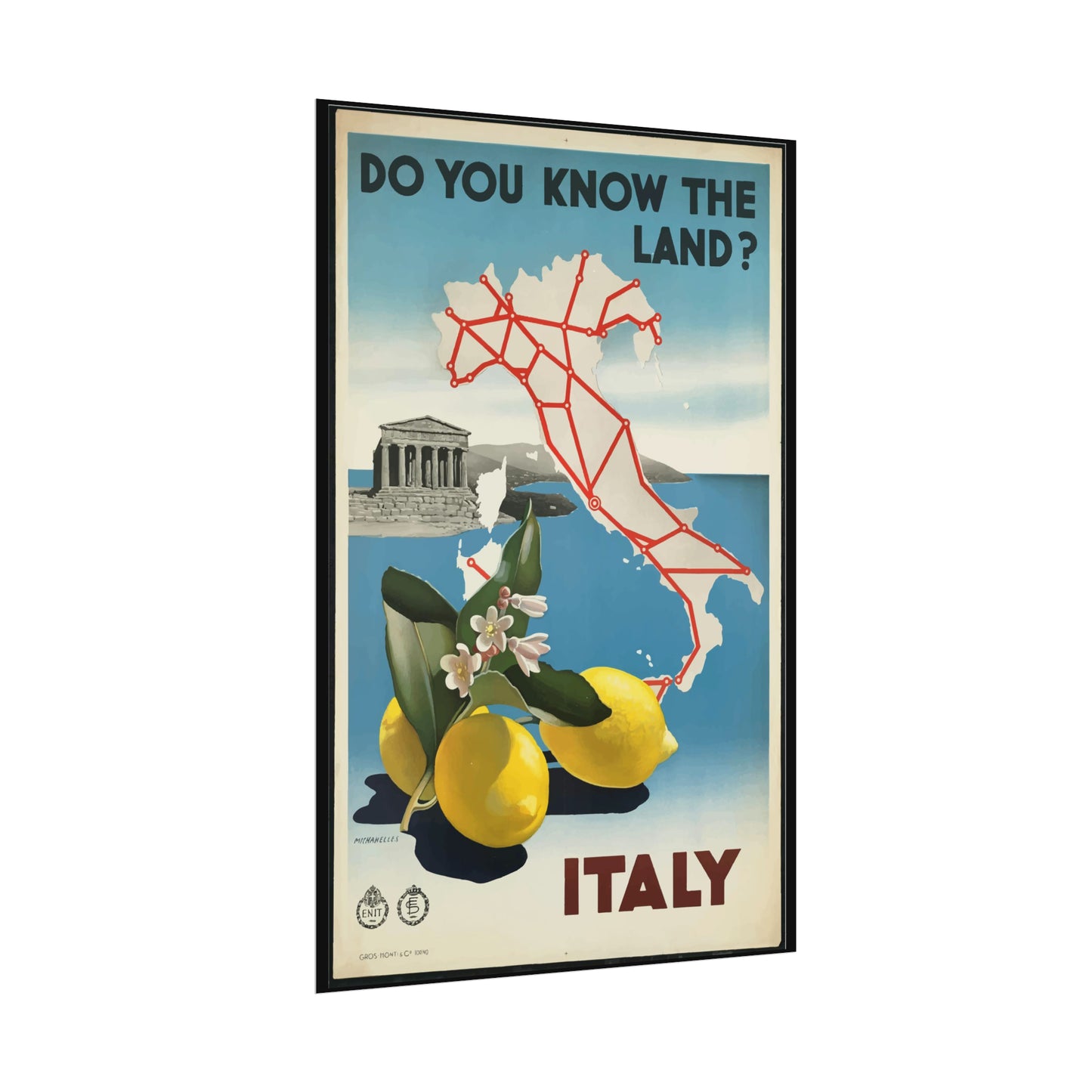 Vintage Travel Poster - Italy - Rolled Poster