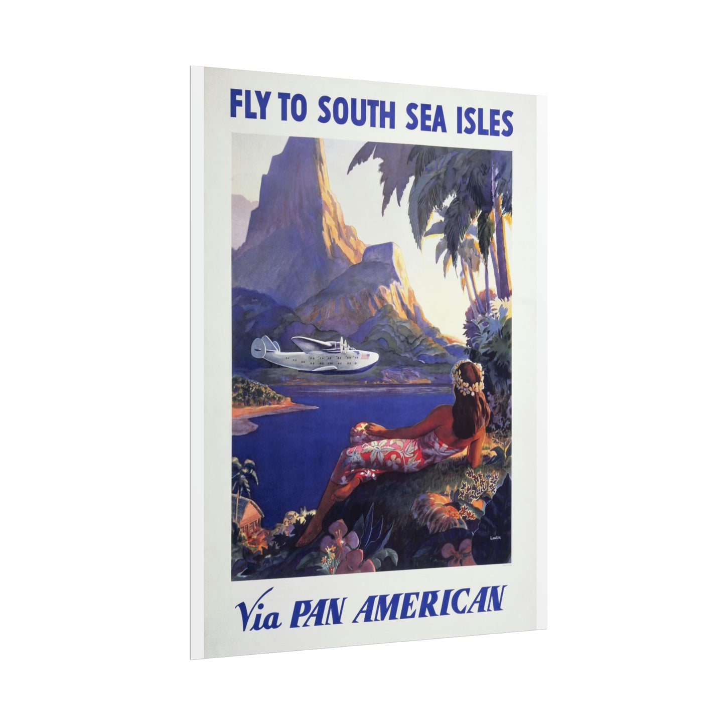 Vintage Travel Poster - South Seas - Rolled Poster