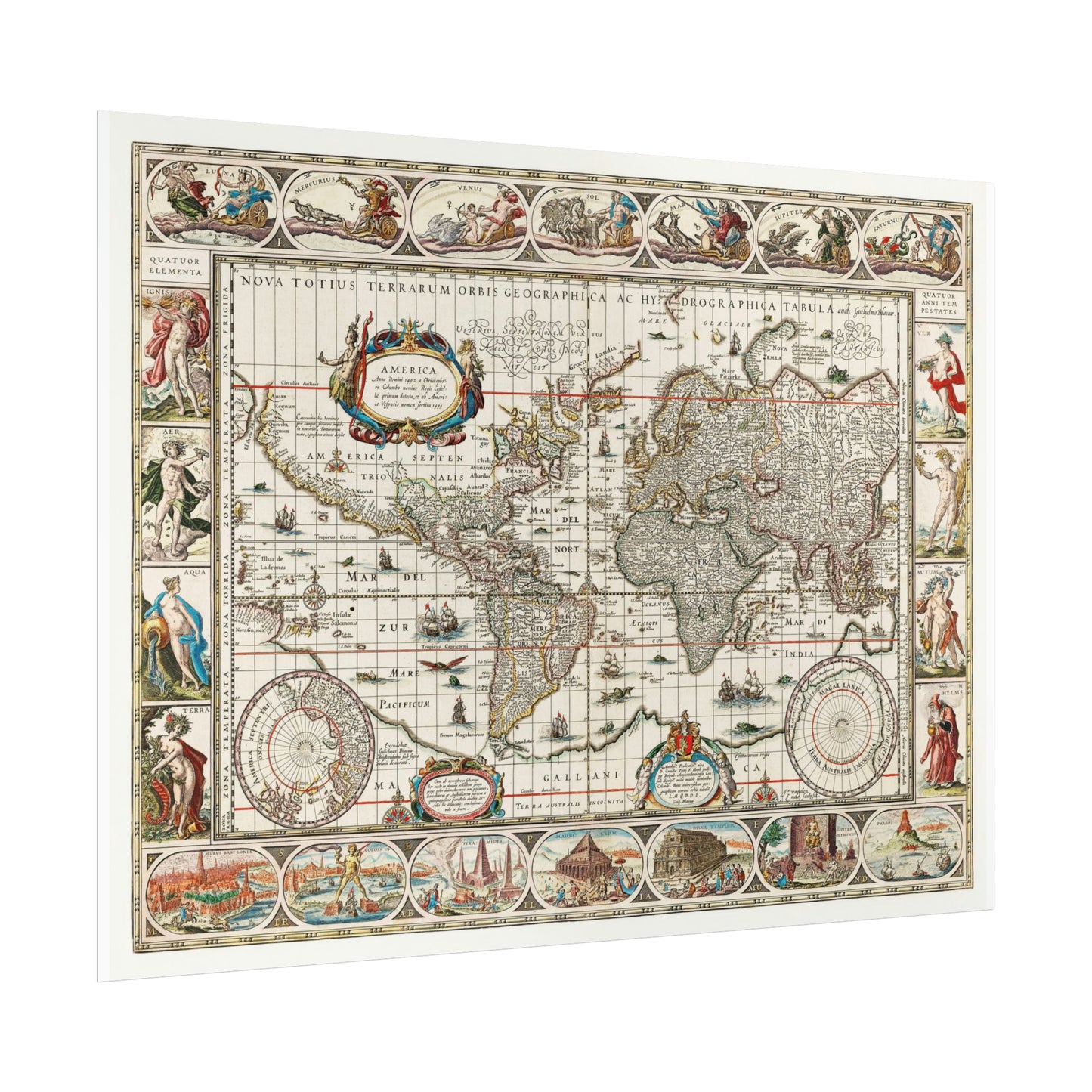 Vintage World Map 5 - Rolled Poster