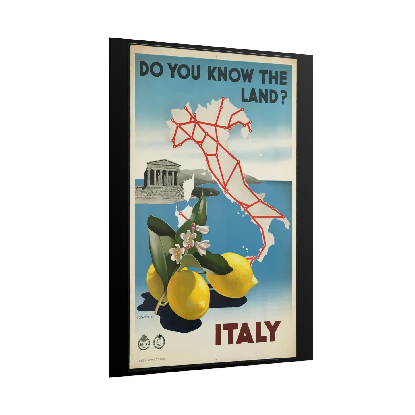 Vintage Travel Poster - Italy - Rolled Poster