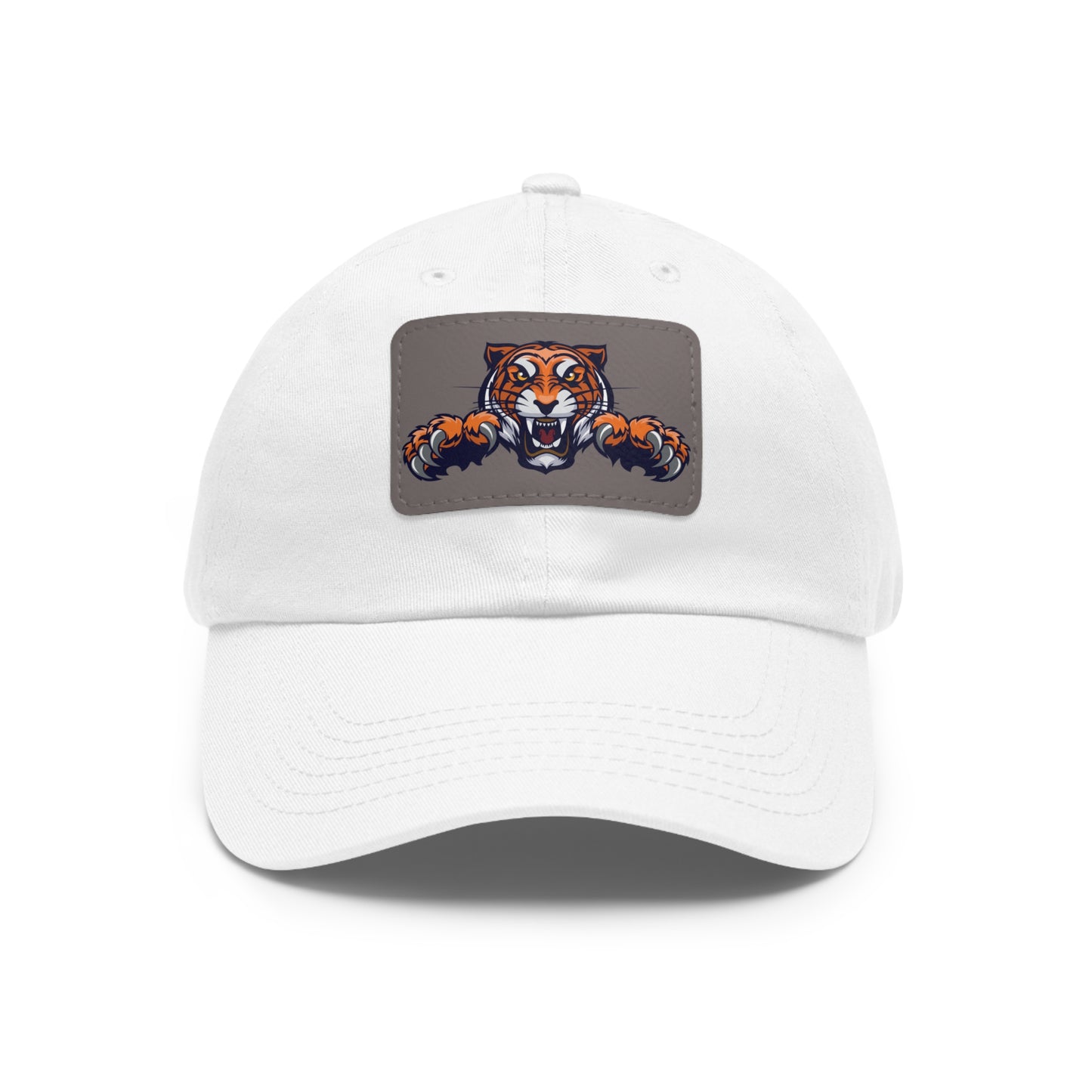 Tiger Pouncing - Hat with Rectangle Leather Patch