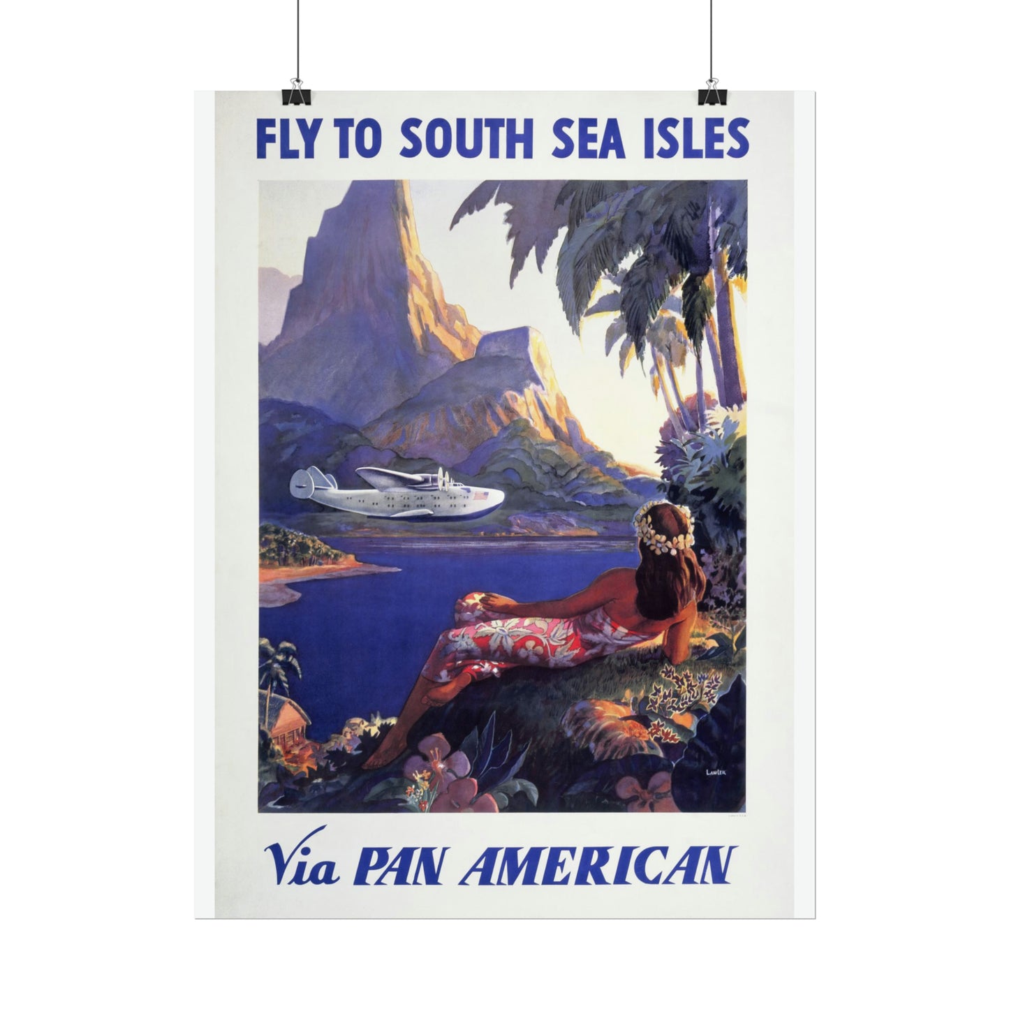 Vintage Travel Poster - South Seas - Rolled Poster