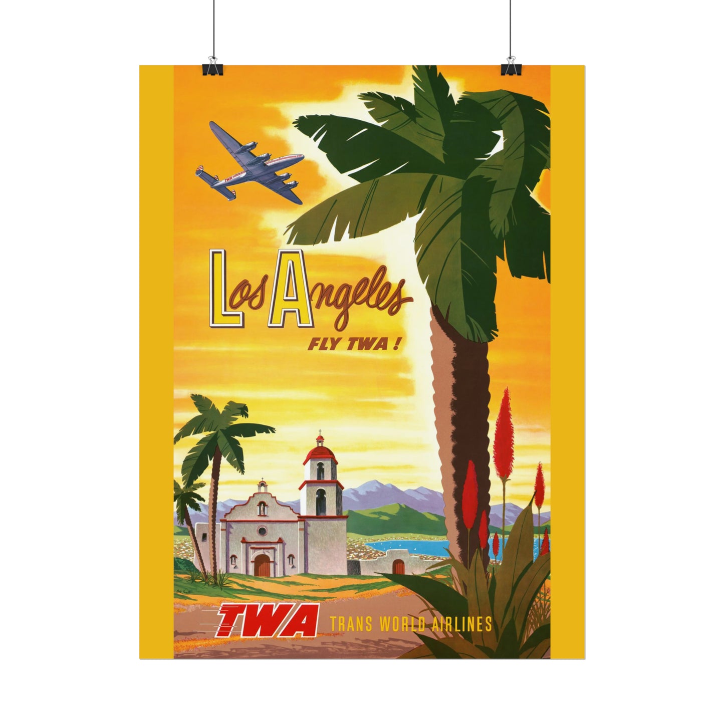 Vintage Travel Poster - Los Angeles - Rolled Poster