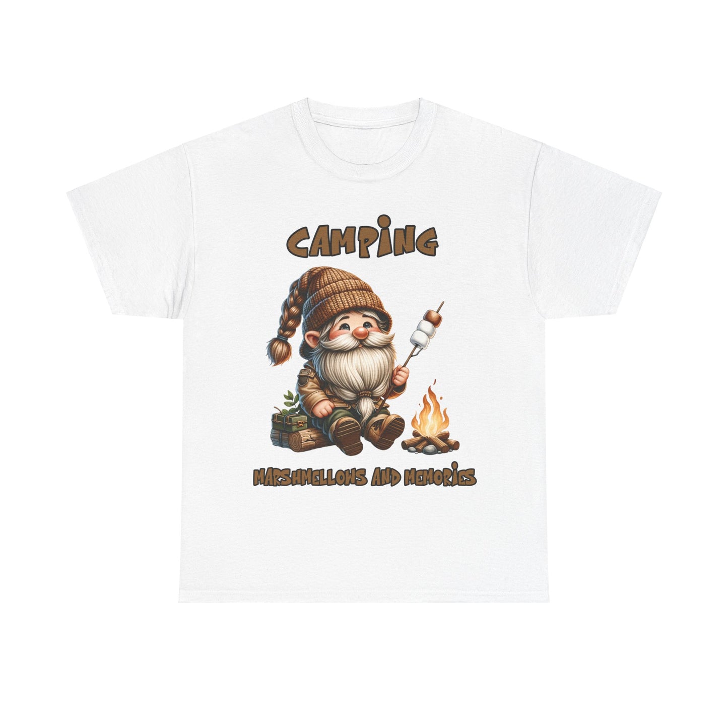 Camping Gnome, Marshmellows and Memories - Heavy Cotton Tee