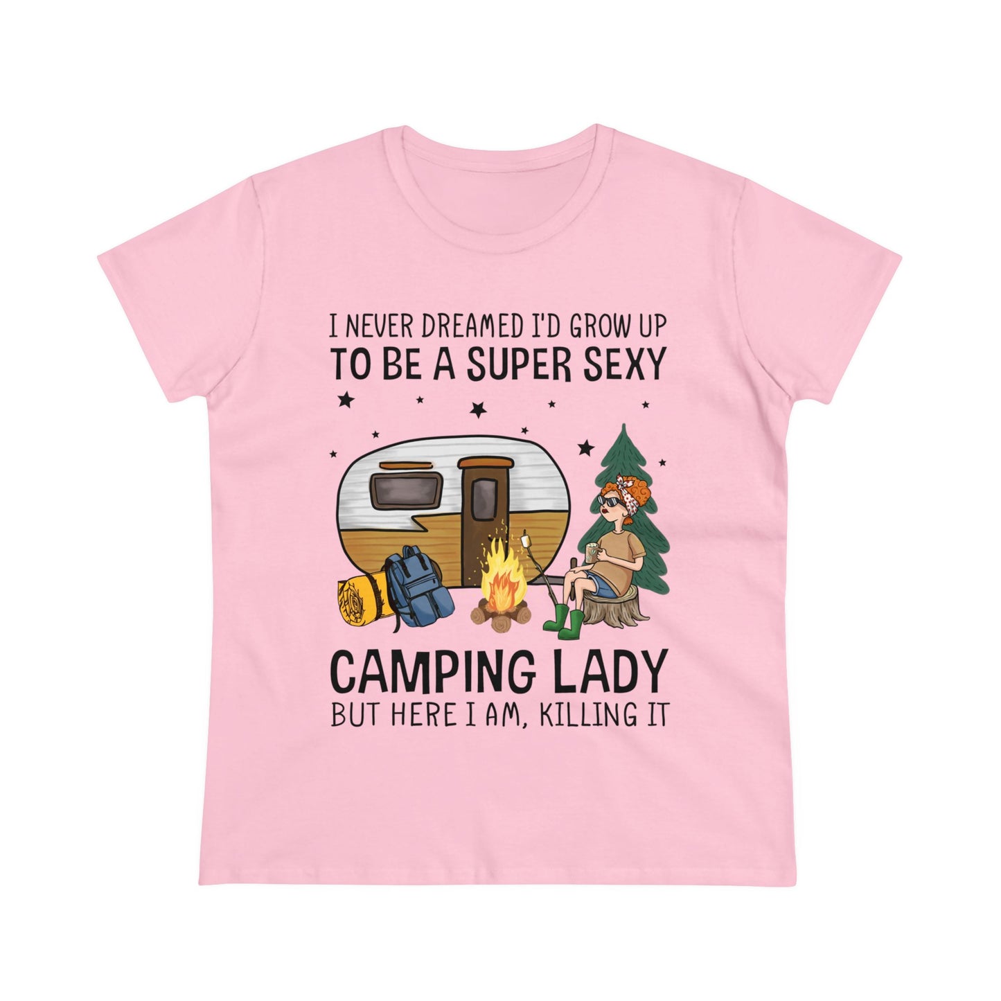 Super Sexy Camping Lady - Women's Midweight Cotton Tee