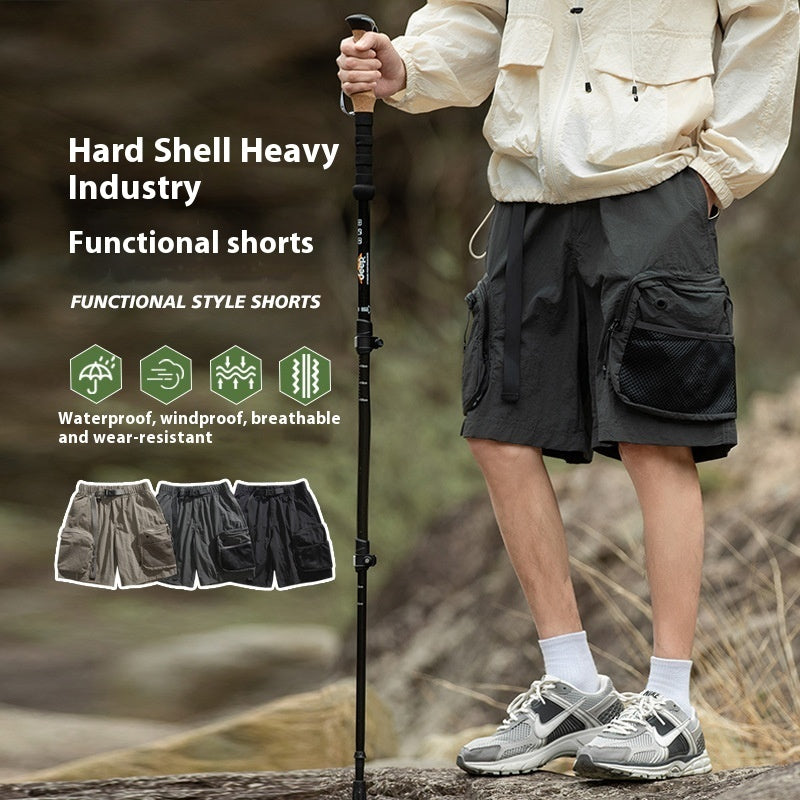 Mechanical Style Multi-Pocket Sports Shorts