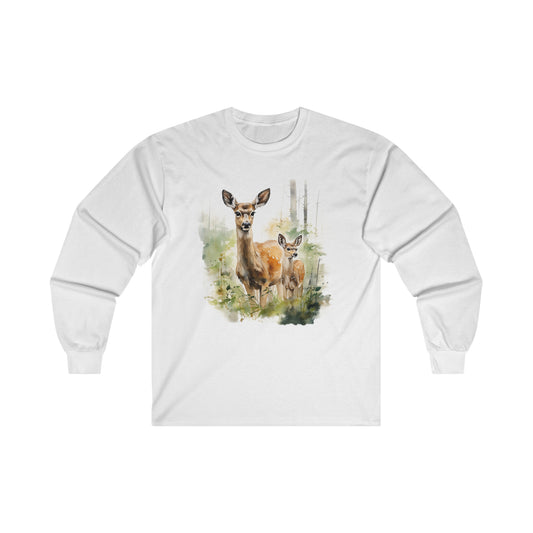 Mother Deer and Fawn - Ultra Cotton Long Sleeve Tee