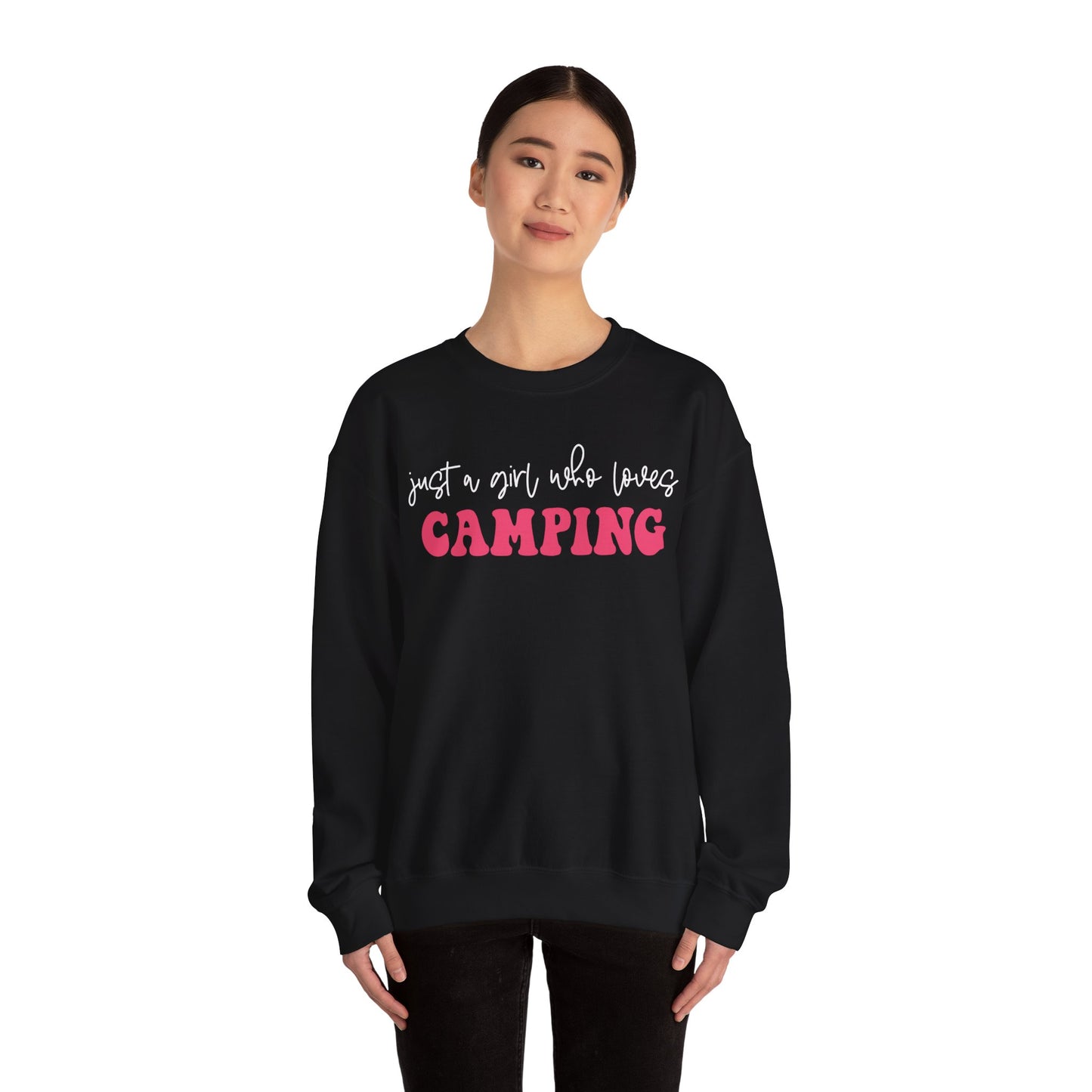 Just a Girl Who Loves Camping 2 - Heavy Blend™ Crewneck Sweatshirt