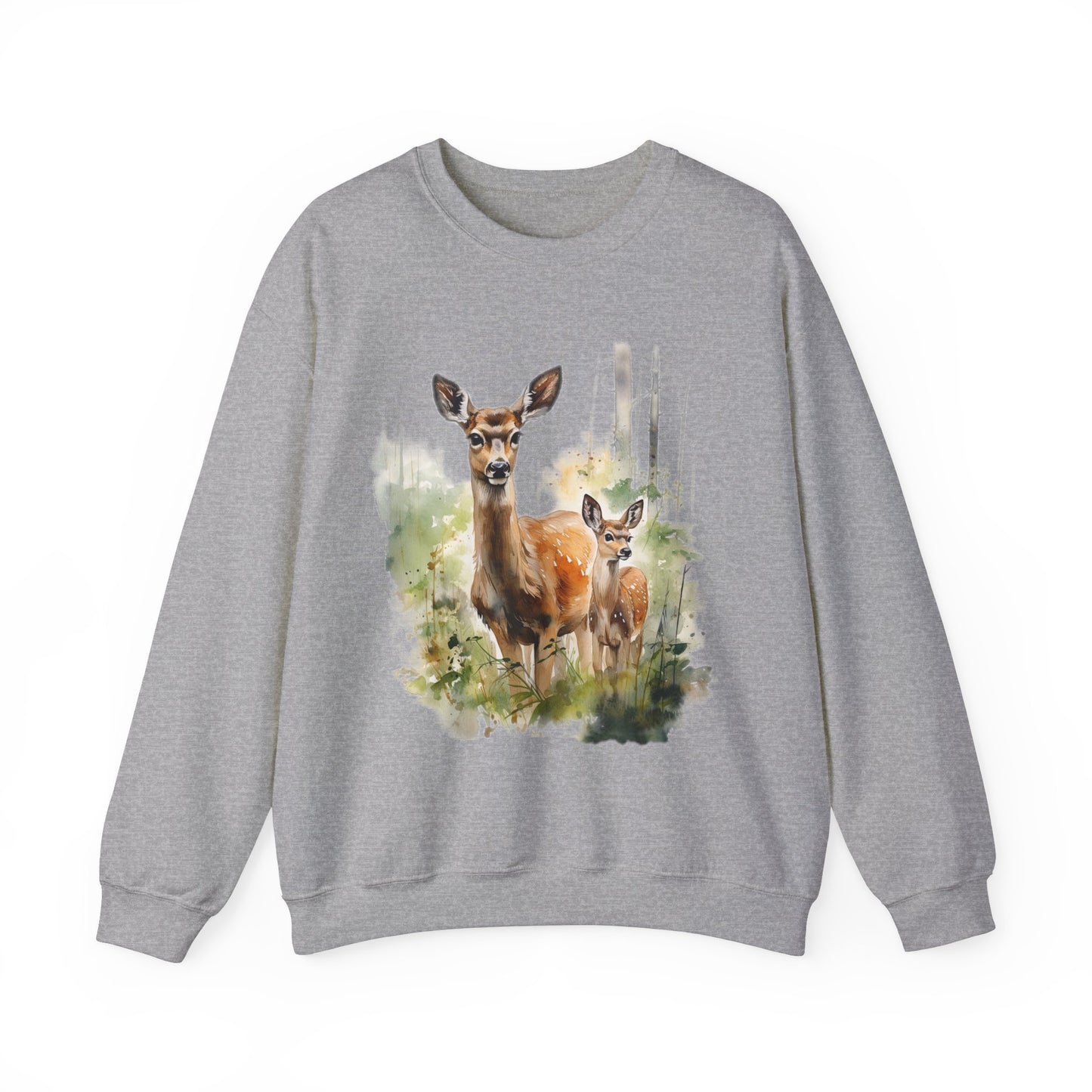 Mother Deer and Fawn - Heavy Blend™ Crewneck Sweatshirt