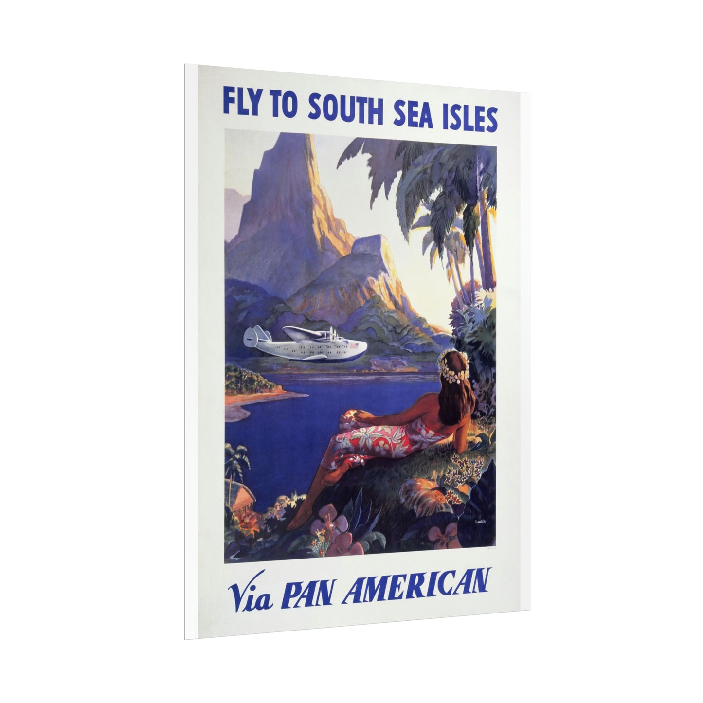 Vintage Travel Poster - South Seas - Rolled Poster