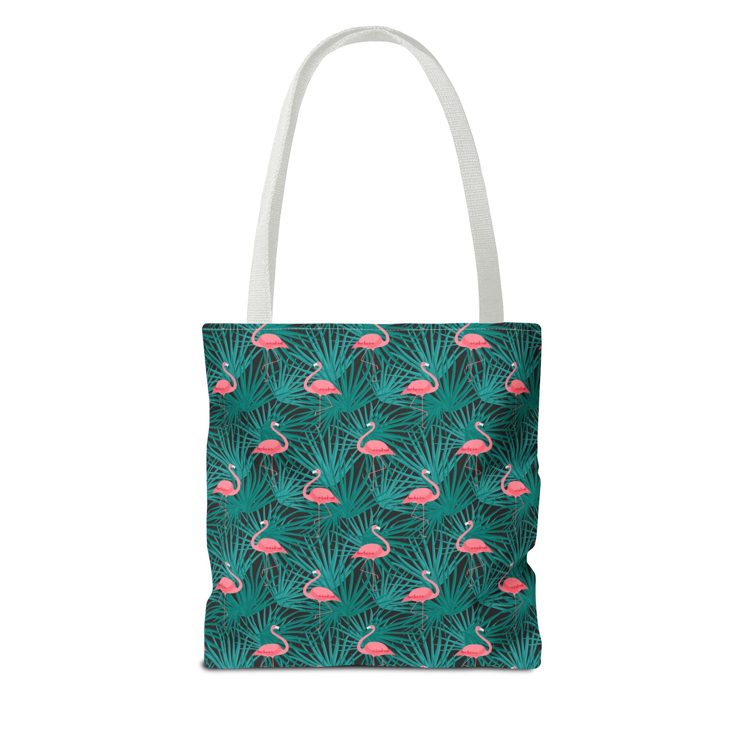 Pink Flamingos and Green Palms - Tote Bag