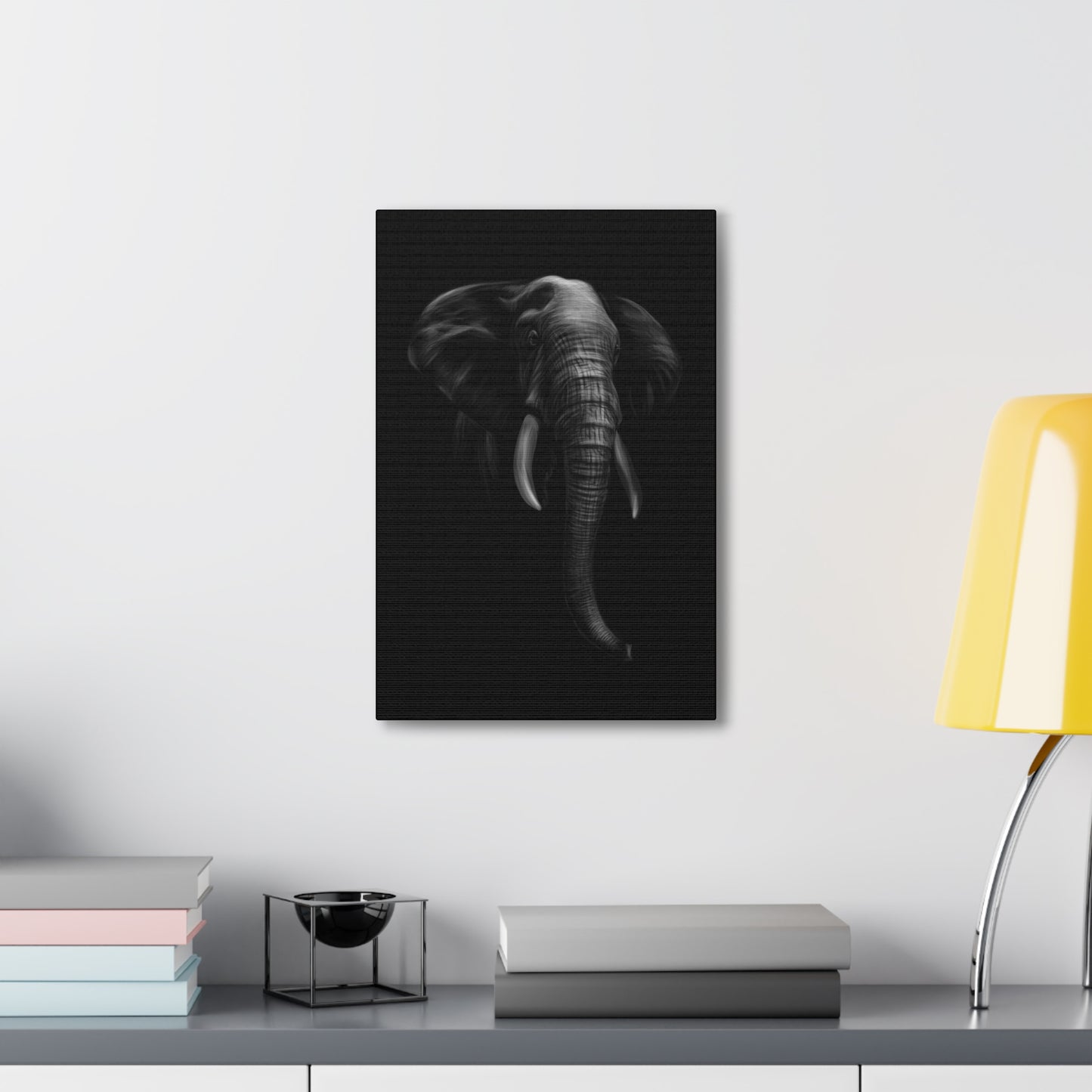 Elephant in Black - Canvas Gallery Wraps