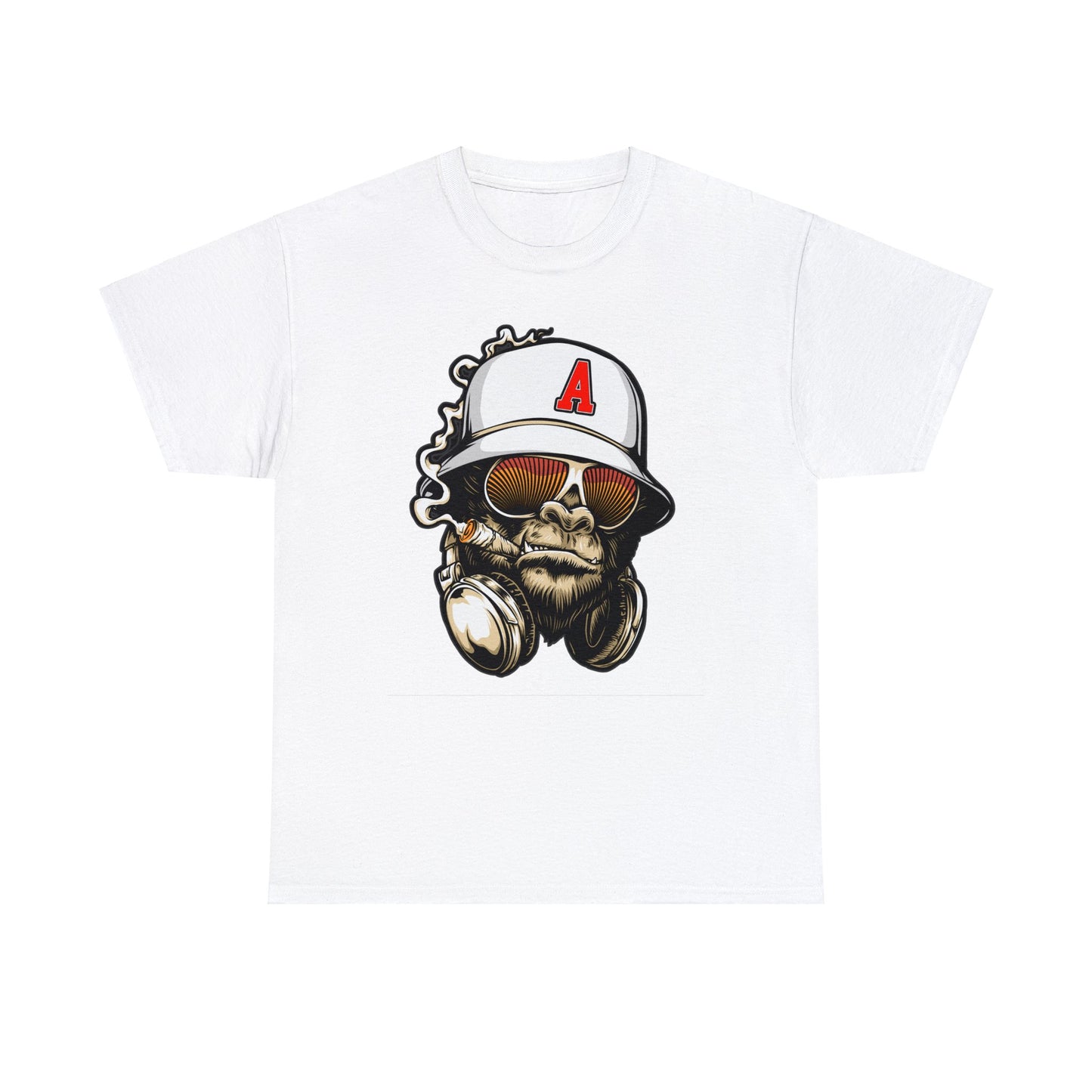 Gorilla Smoking Red (A) - Heavy Cotton Tee