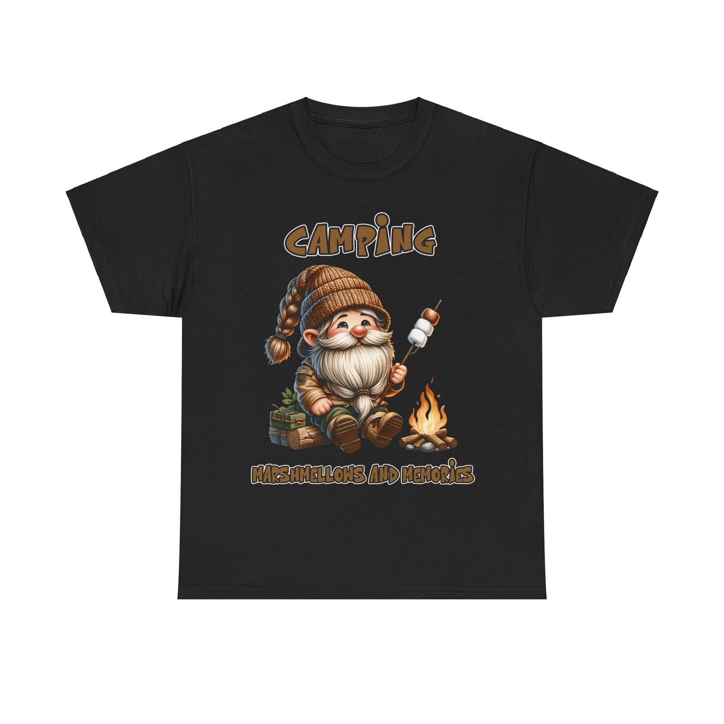 Camping Gnome, Marshmellows and Memories - Heavy Cotton Tee