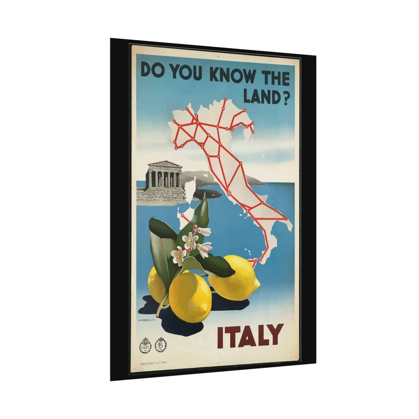 Vintage Travel Poster - Italy - Rolled Poster