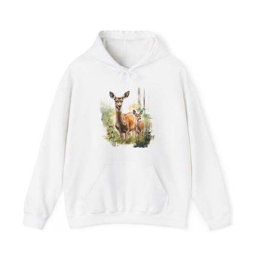 Mother Deer and Fawn - Heavy Blend™ Hooded Sweatshirt