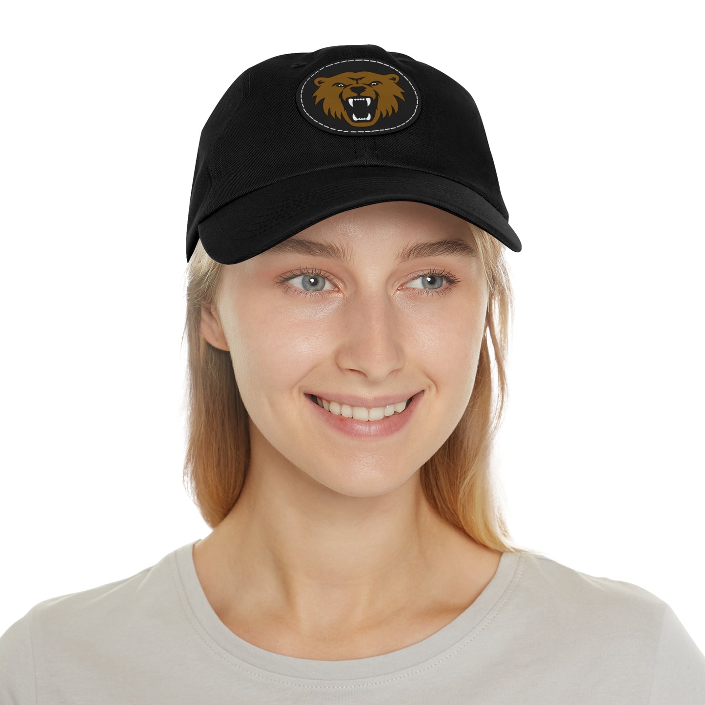 Brown Bear - Hat with Round Leather Patch