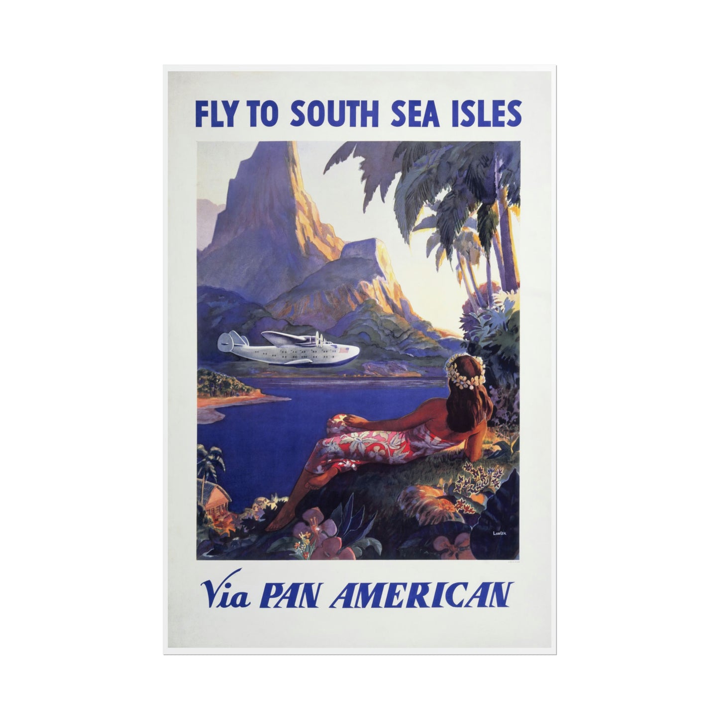 Vintage Travel Poster - South Seas - Rolled Poster