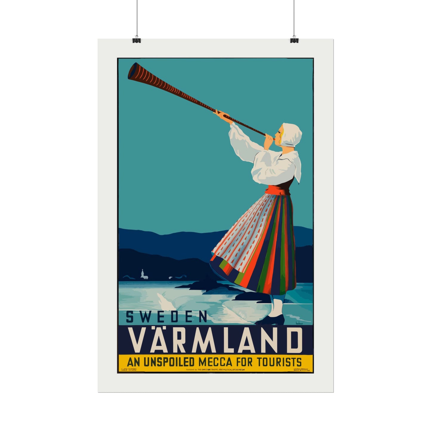 Vintage Travel Poster - Sweden - Rolled Poster