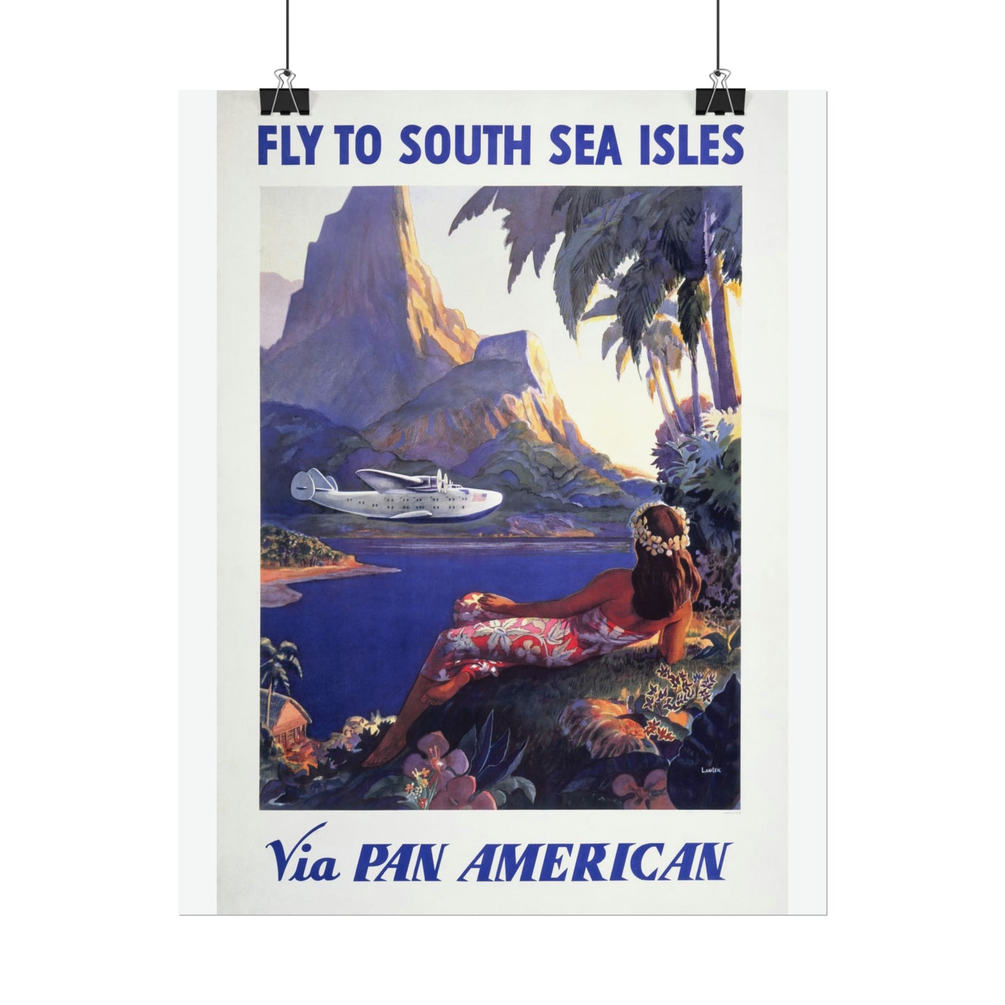 Vintage Travel Poster - South Seas - Rolled Poster