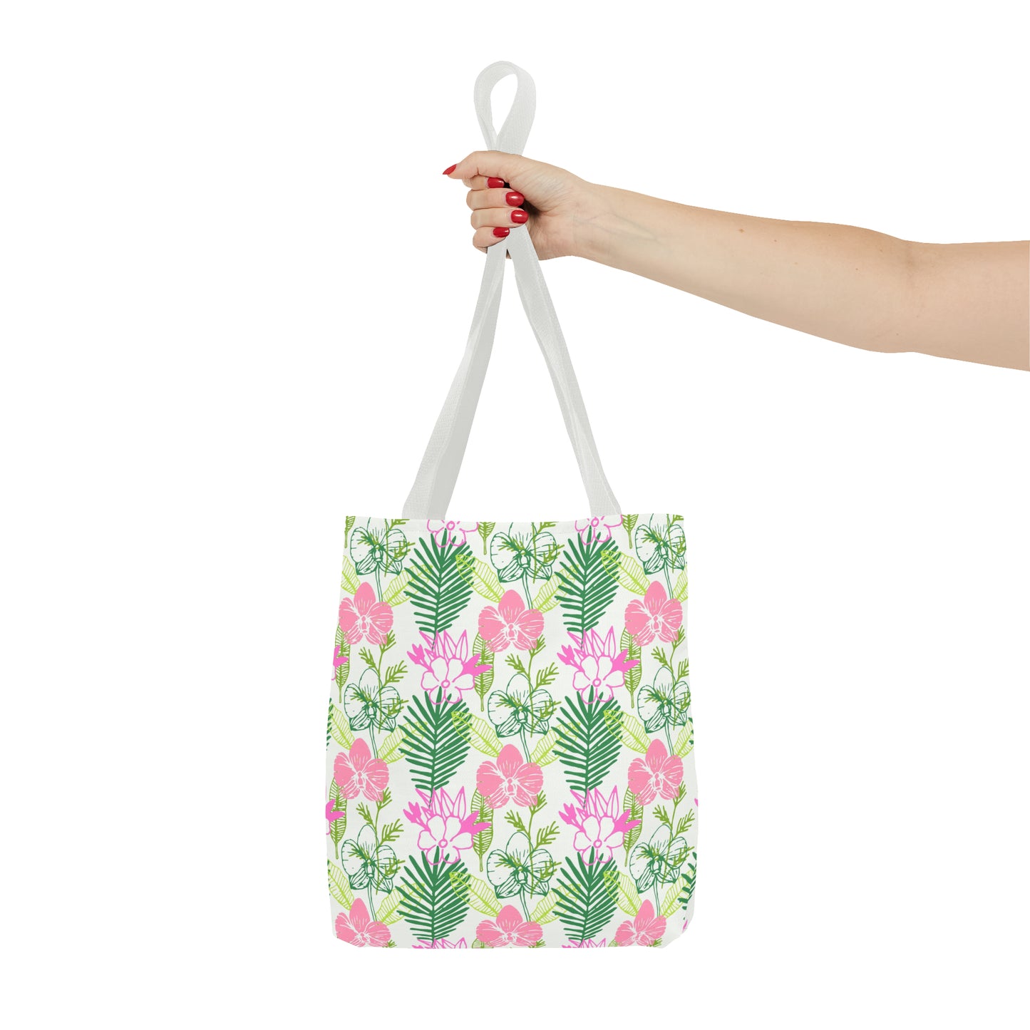 Pink and Green Tropical Print - Tote Bag