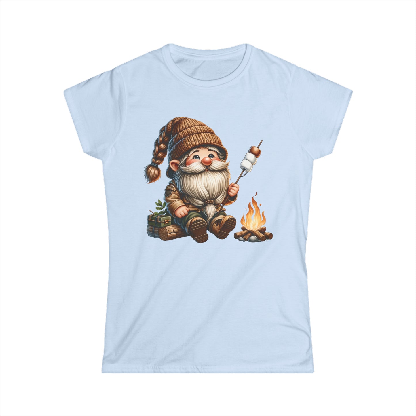 Gnome Roasting Marshmellows - Junior Fit Softstyle Tee