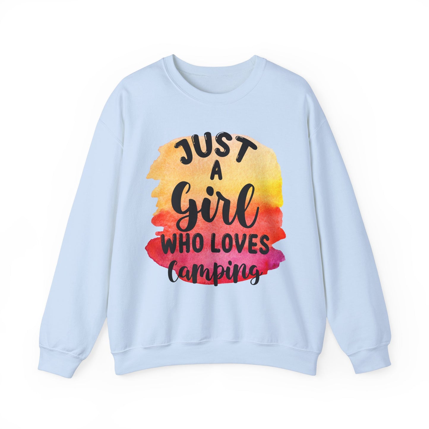 Just a Girl Who Loves Camping 1 - Heavy Blend™ Crewneck Sweatshirt