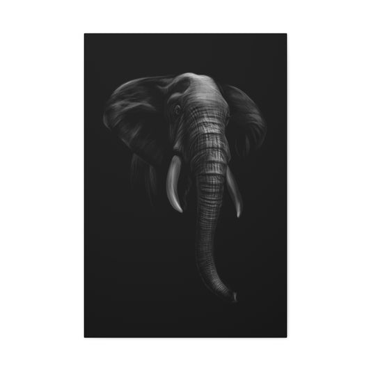 Elephant in Black - Canvas Gallery Wraps