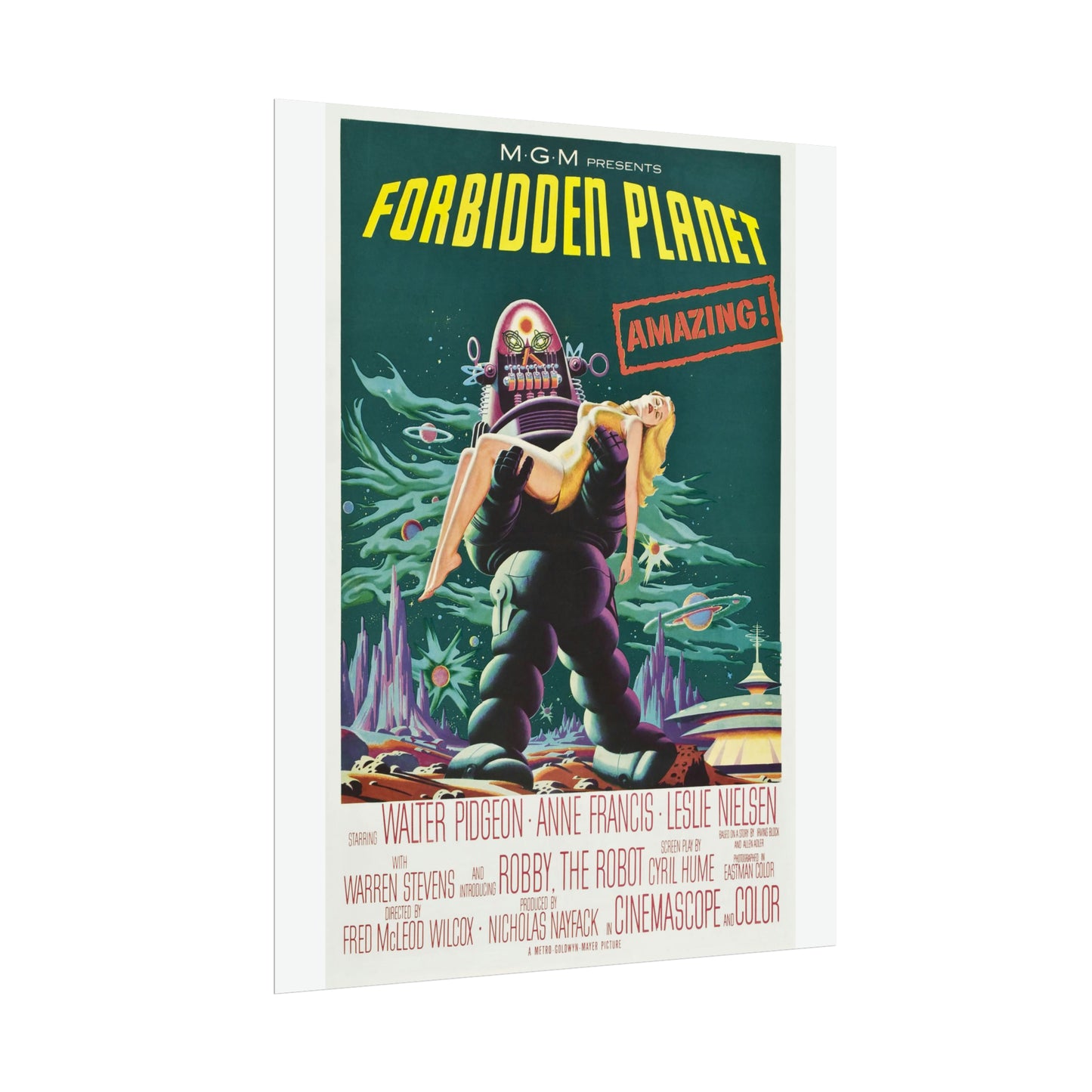 Vintage Movie Poster - Forbidden Planet - Rolled Poster