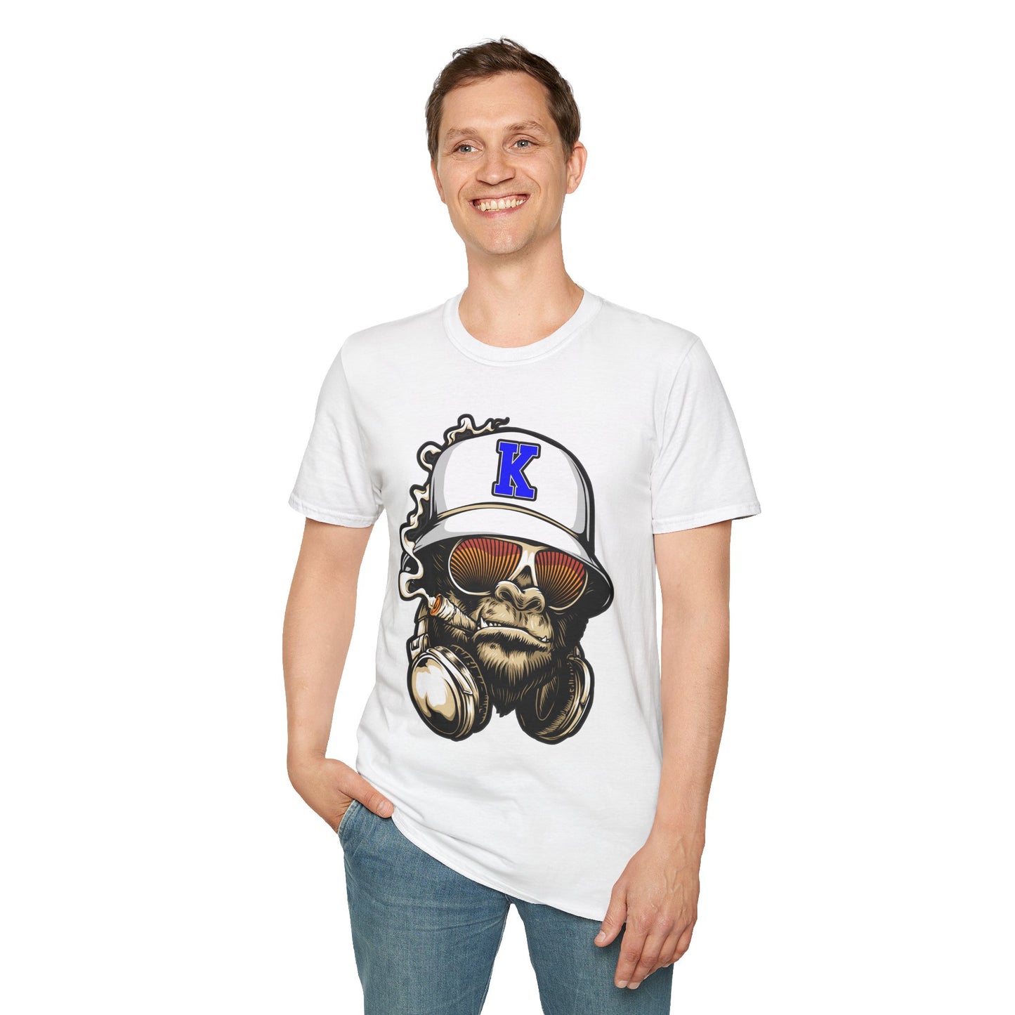 Gorilla Smoking (K) - Softstyle T-Shirt