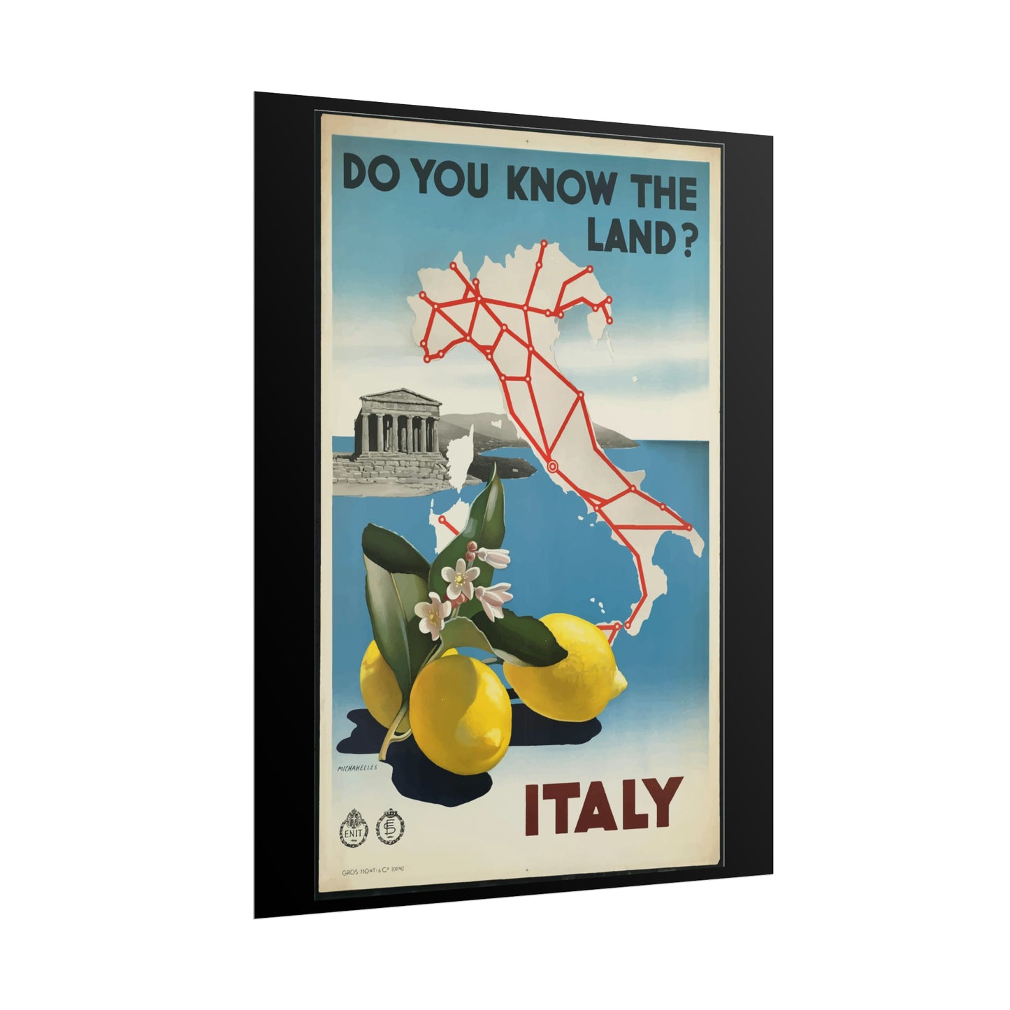 Vintage Travel Poster - Italy - Rolled Poster