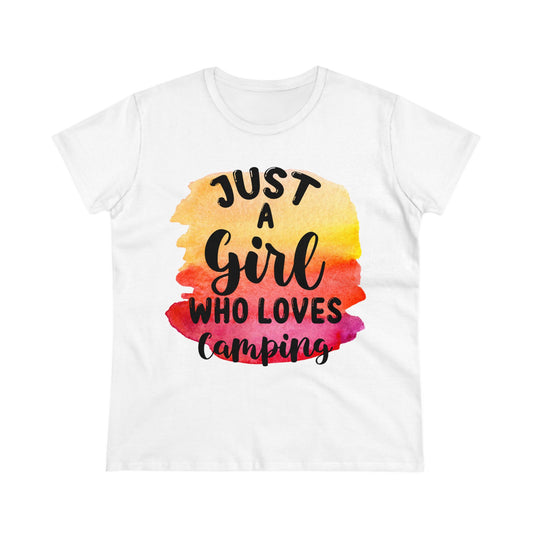 Just a Girl Who Loves Camping 1 - Women's Midweight Cotton Tee