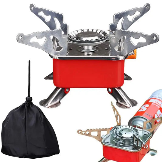 6800W Windproof Foldable Camping Gas Stove - Portable Outdoor Cooking Burner for Travel, Camping, and Hiking