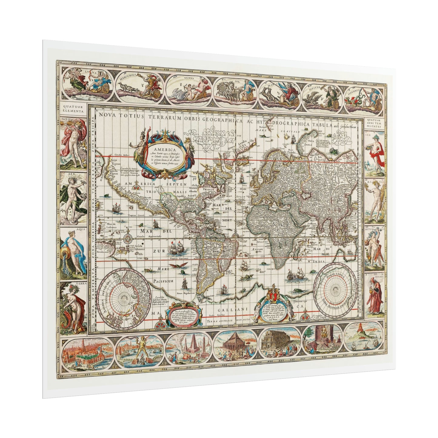 Vintage World Map 5 - Rolled Poster