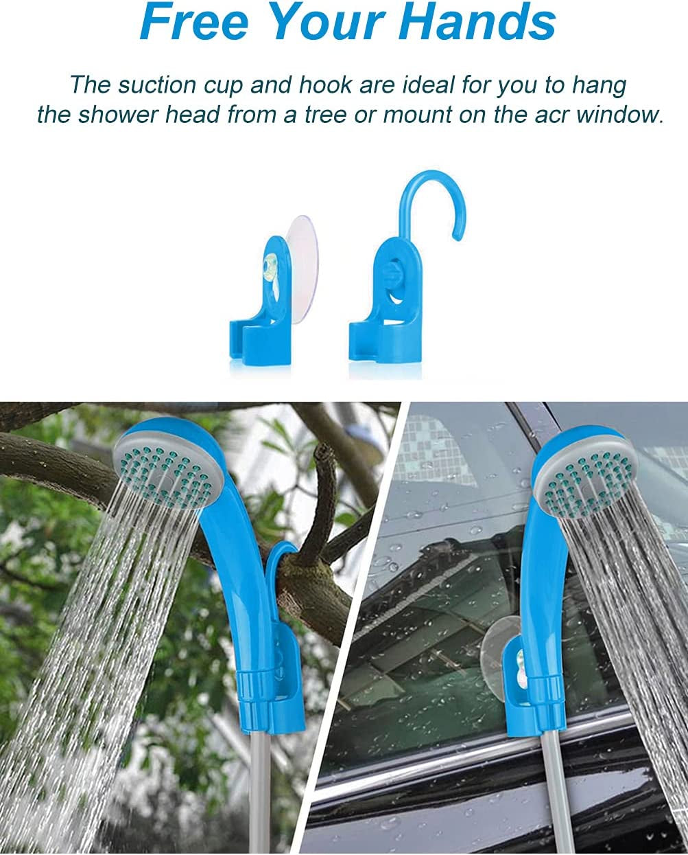 Portable Electric Camping Shower - Rechargeable Battery-Powered Outdoor Camp Shower Pump