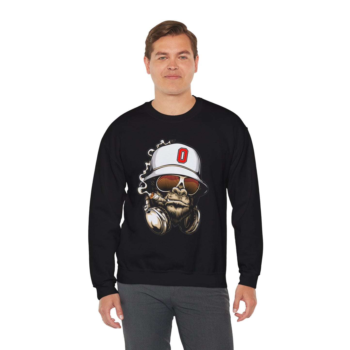 Gorilla Smoking (O) - Heavy Blend™ Crewneck Sweatshirt