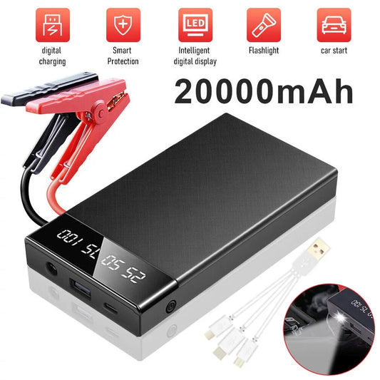 20000Mah Car Jump Starter Booster Jumper Box Power Bank Battery Charger Portable