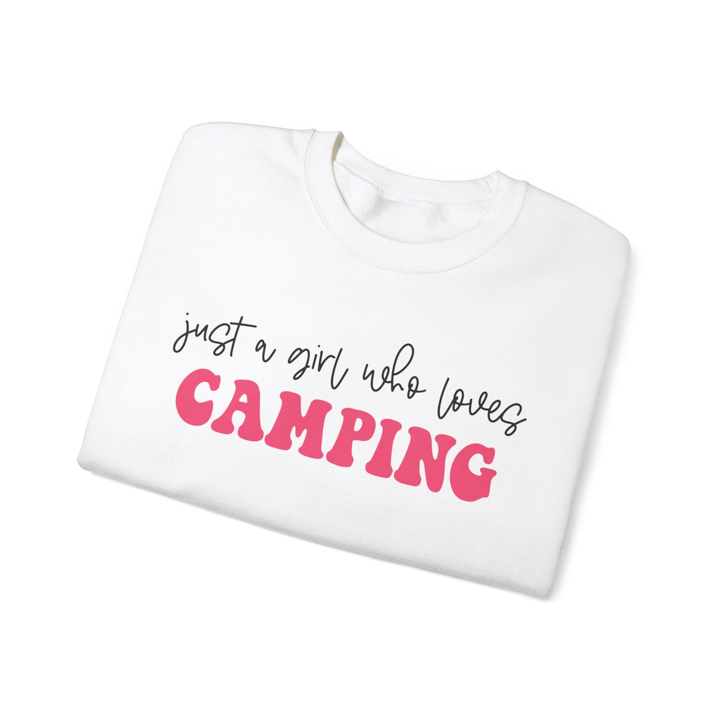 Just a Girl Who Loves Camping 2 - Heavy Blend™ Crewneck Sweatshirt