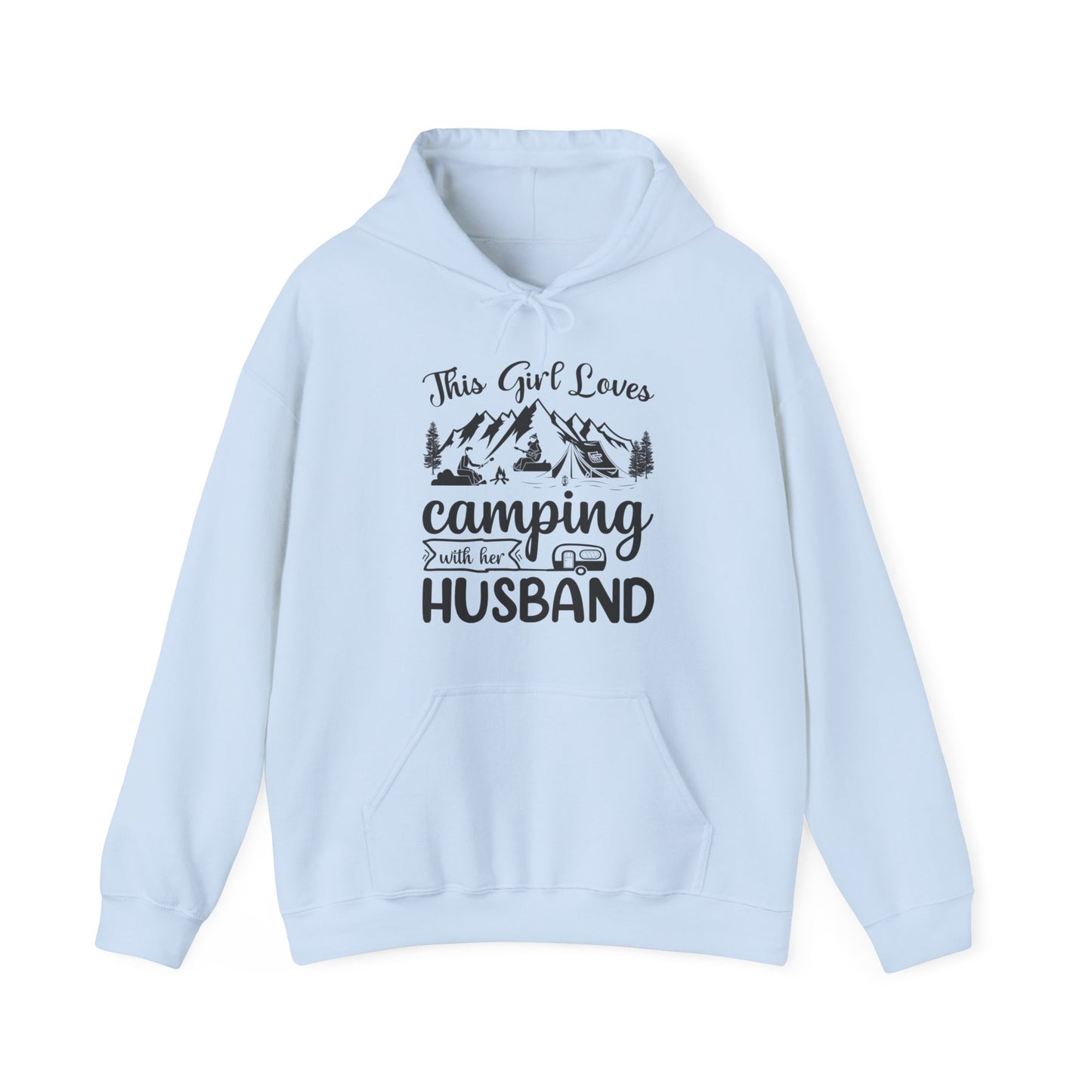 This Girls Loves Camping with Her Husband - Heavy Blend™ Hooded Sweatshirt