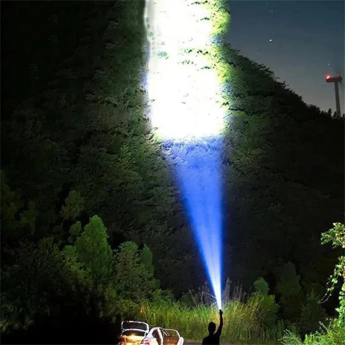 10,000 LM Ultra Bright LED Tactical Flashlight - USB Rechargeable, Powerful Handheld Searchlight for Outdoor Camping & Emergency Use