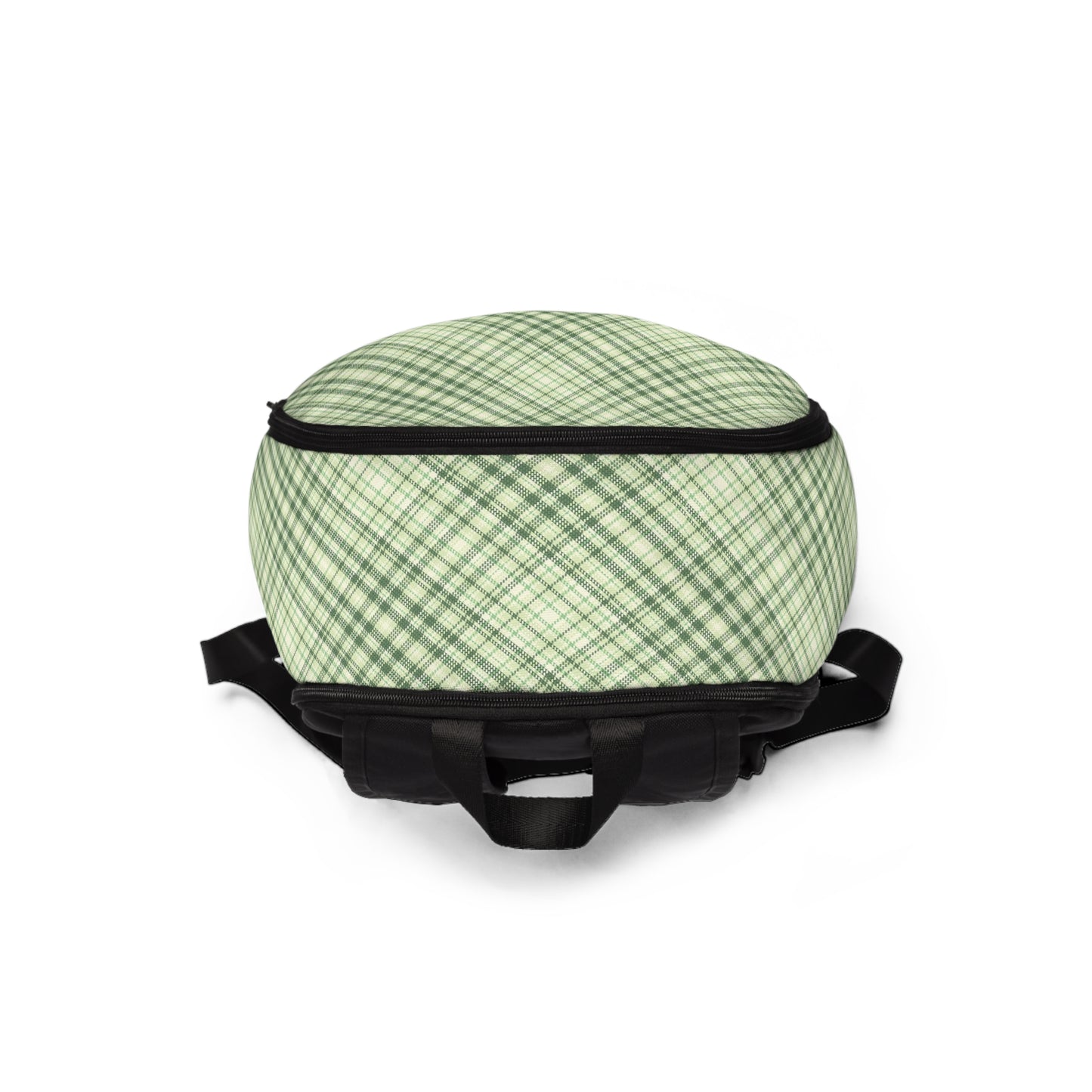 Green Plaid- Fabric Backpack