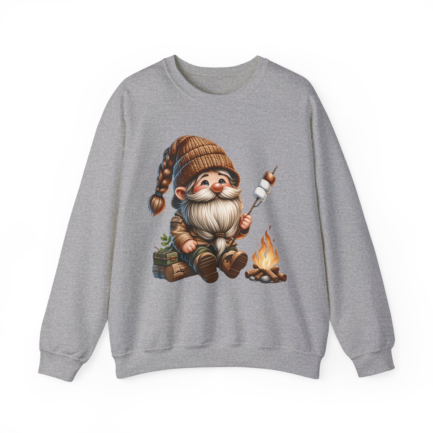 Gnome Roasting Marshmellows - Heavy Blend™ Crewneck Sweatshirt