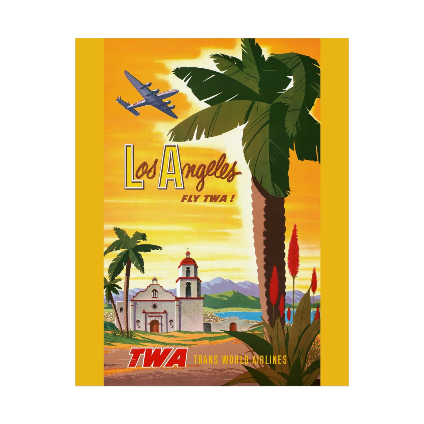 Vintage Travel Poster - Los Angeles - Rolled Poster