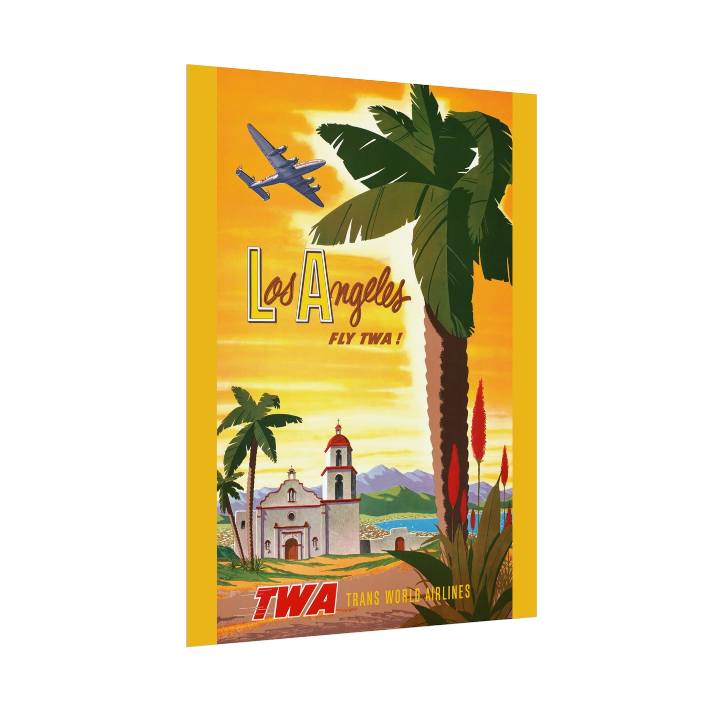 Vintage Travel Poster - Los Angeles - Rolled Poster