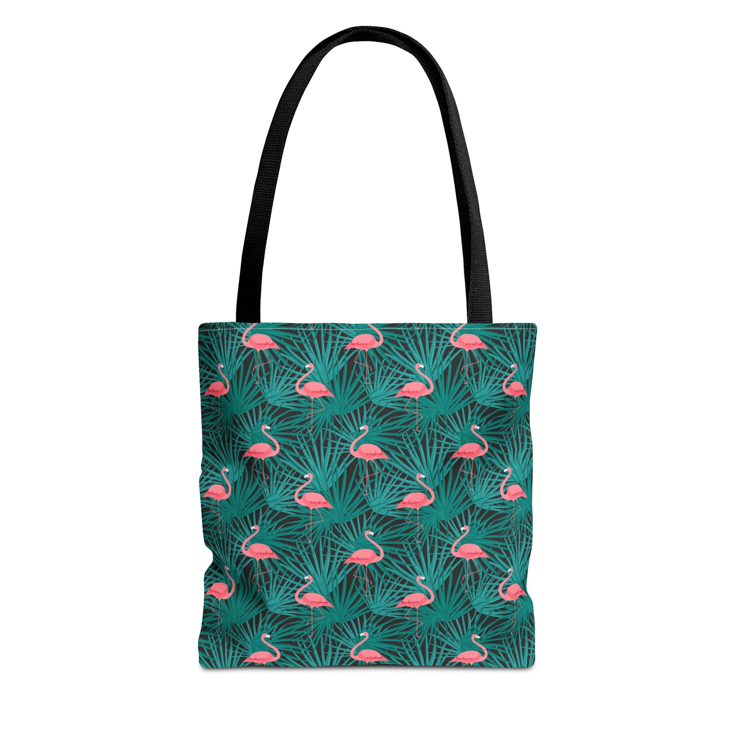 Pink Flamingos and Green Palms - Tote Bag