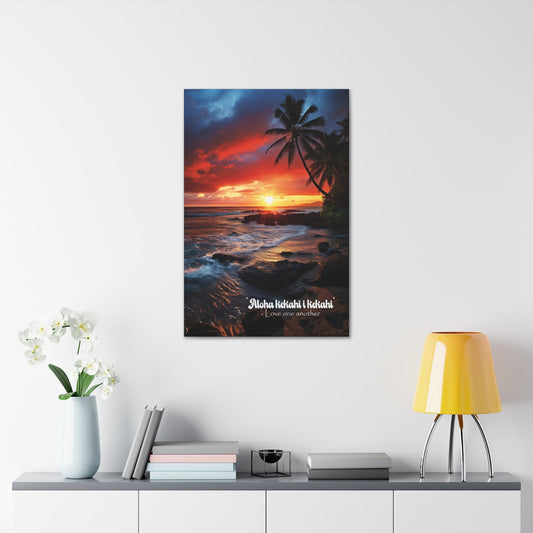 Hawaiian Sunset, Love One Another - Canvas Gallery Wraps