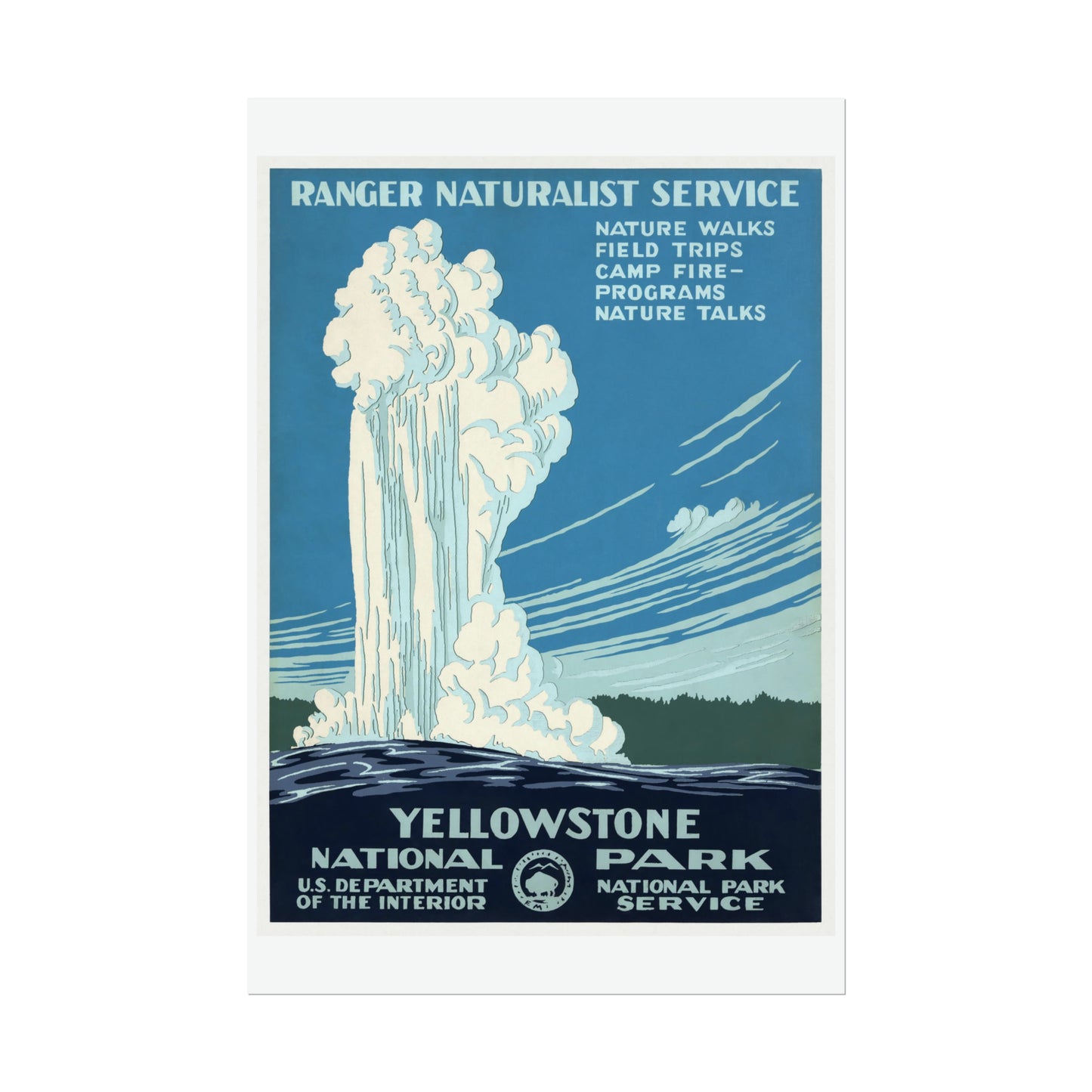 Vintage Travel Poster - Yellowstone - Rolled Poster