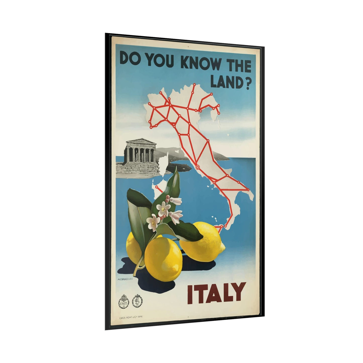 Vintage Travel Poster - Italy - Rolled Poster