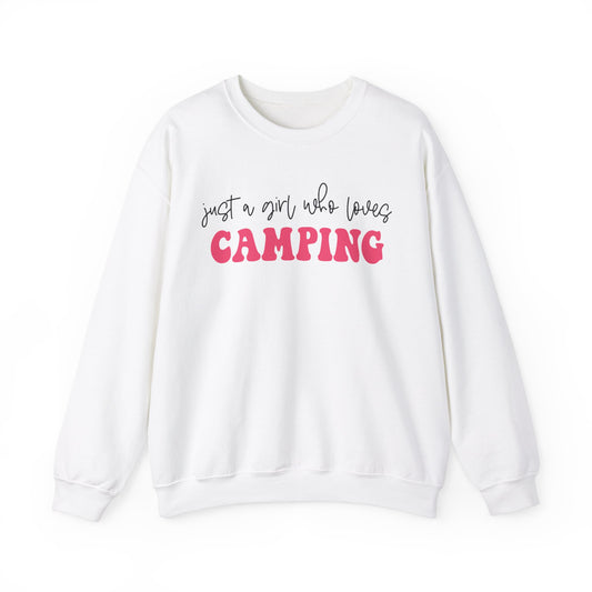 Just a Girl Who Loves Camping 2 - Heavy Blend™ Crewneck Sweatshirt